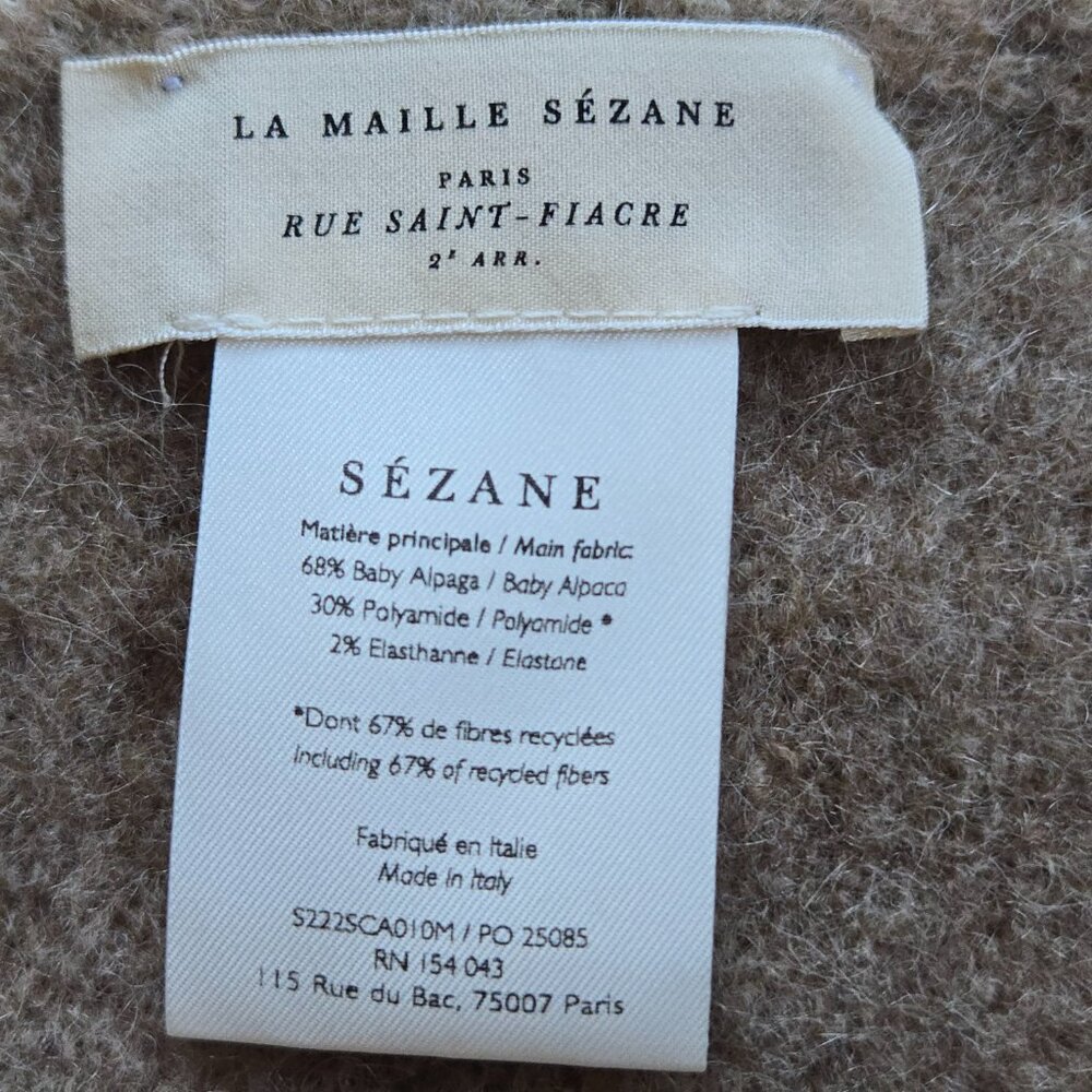 NWOT Sezane Marianne Baby Alpaca Camel Scarf Plush Fuzzy FIRM - Picture 3 of 16